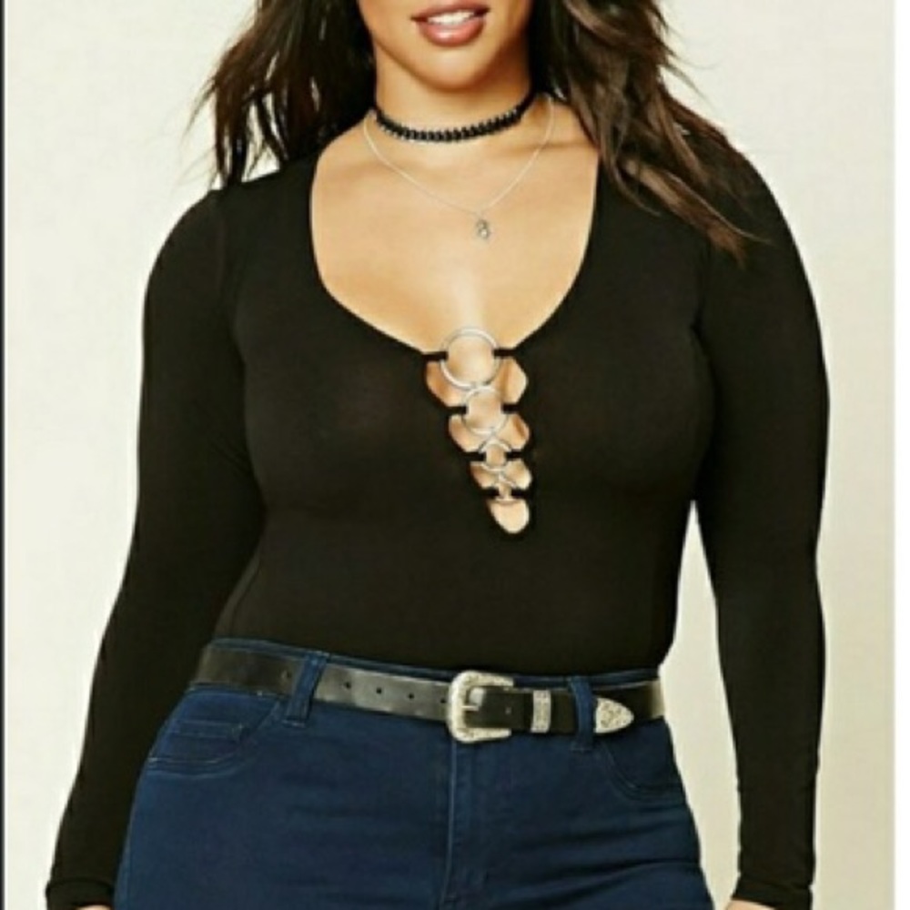 NWT Silver Ring Knit Bodysuit